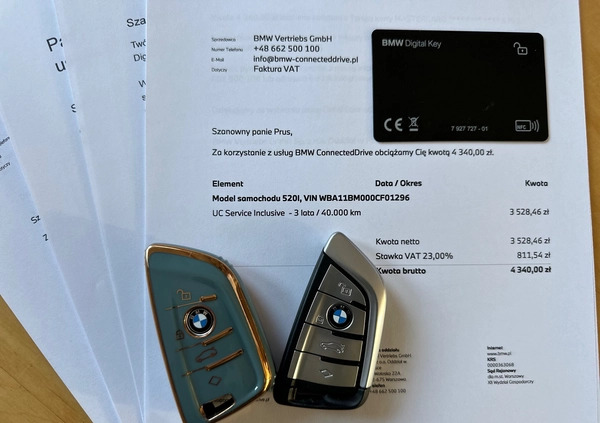 BMW Seria 5 cena 169900 przebieg: 74900, rok produkcji 2020 z Warszawa małe 781